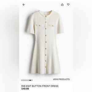 Rib-knit button front dress HM